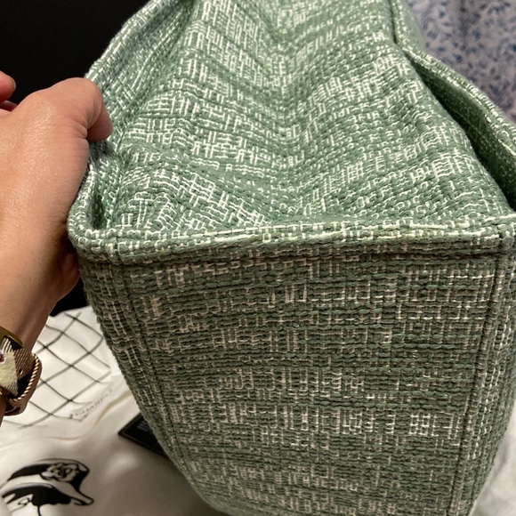New Chanel canvas large green Bag Mixed Fibers & silver -Tone Metal .. - Picture 14 of 16